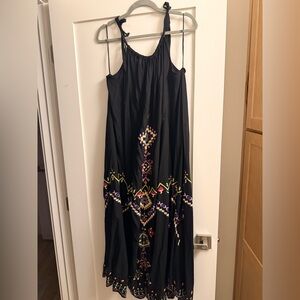 Black Embroidered Maxi Dress by Anthropologie